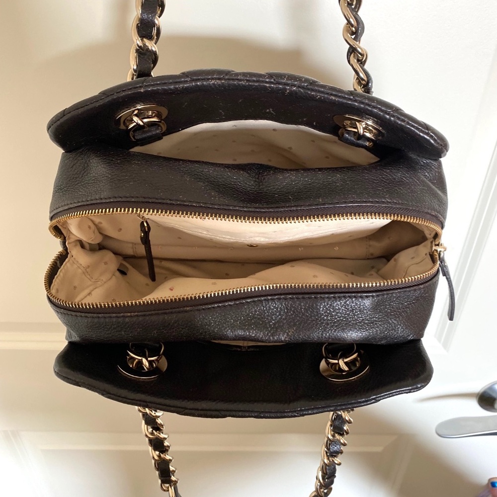 Kate Spade New York Gold Coast Elizabeth Black Leather Shoulder Bag - Picture 8 of 14